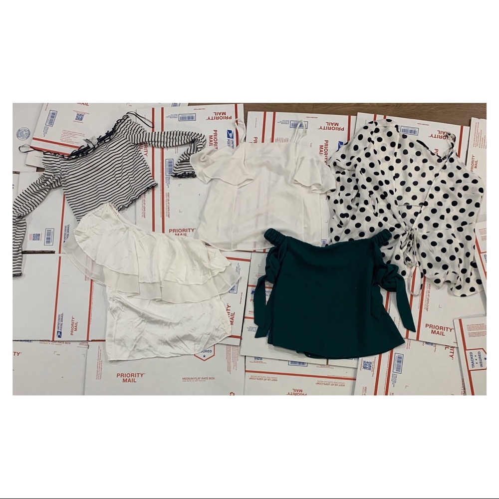 (5 ITEMS) Women’s Off the Shoulder Tops Mix Brand